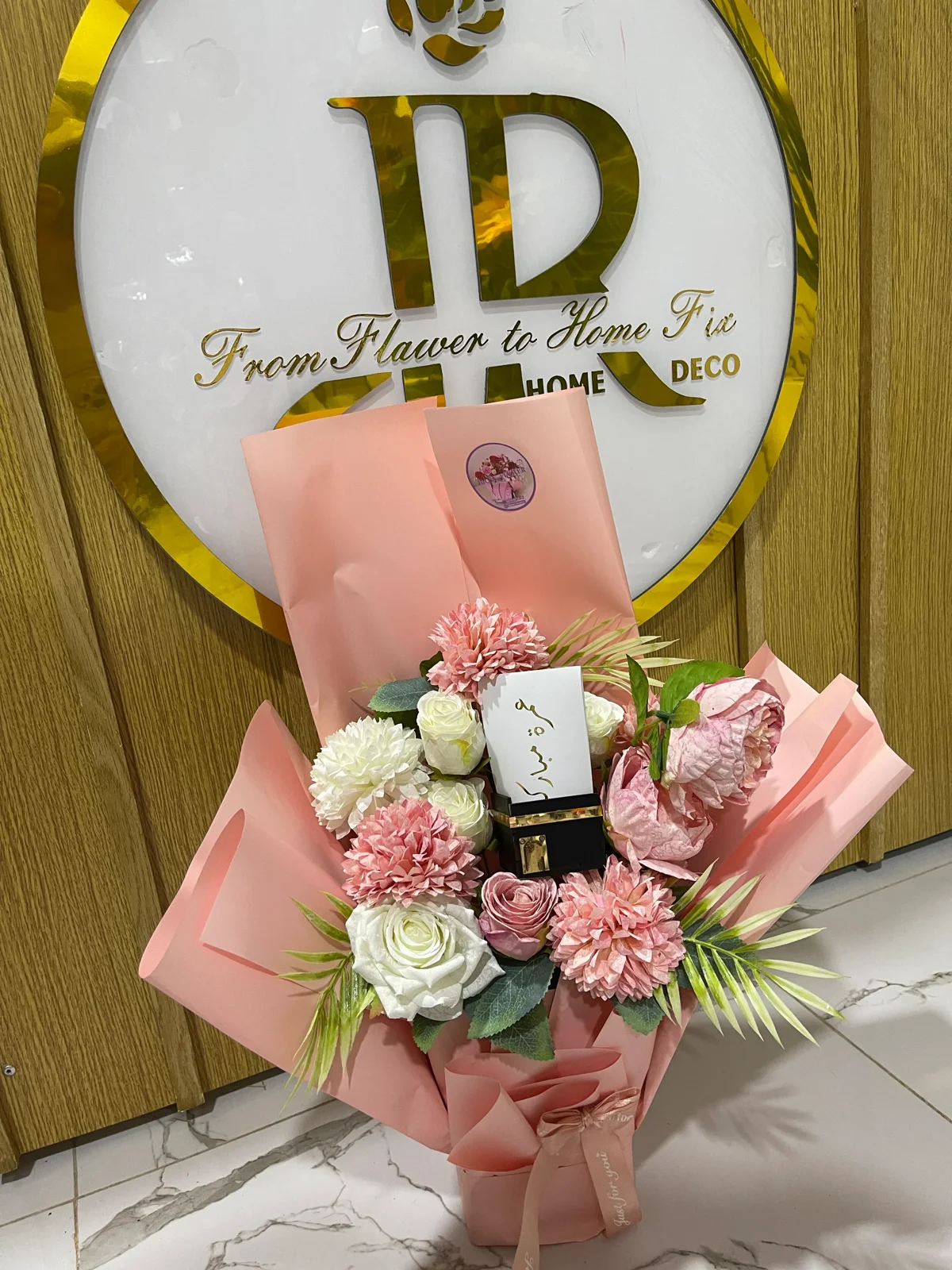 Bouquet rose et blanc pour l’Omra